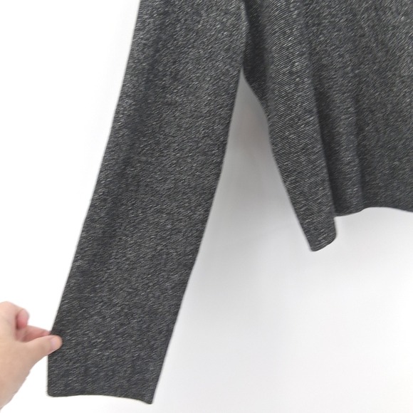 Theory Lioralee Prosecco Jacket Sz Large Gray Metallic Knit Asymmetric Zip‎ Moto - Picture 4 of 12